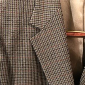 40R Vintage Worsted Wool Green Gingham Blazer